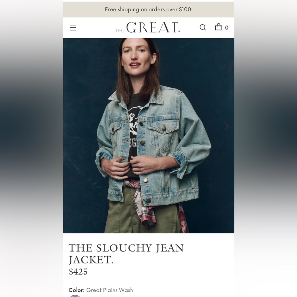 THE GREAT. Slouchy Jean Jacket